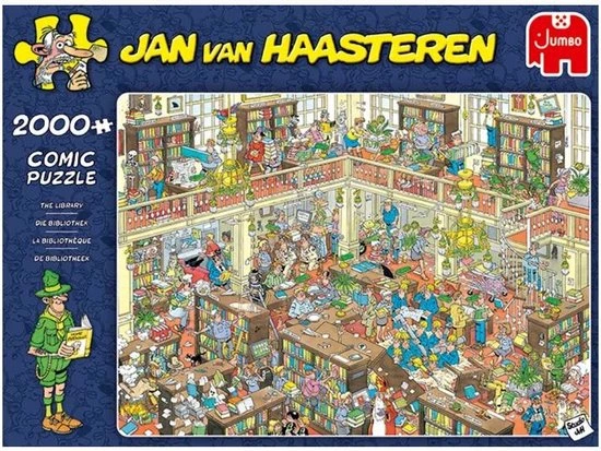 Jan Van Haasteren De Bibliotheek Puzzel - 2000 Stukjes 11 Jan Van Haasteren De Bibliotheek Puzzel - 2000 Stukjes - Afbeelding 9