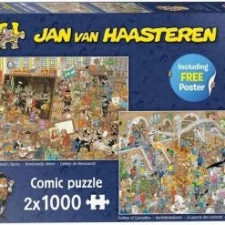 Jan Van Haasteren A Trip To The Museum Puzzel - 2 X 1000 Stukjes (without Gift) -Exporteren puzzels winkel 550x415
