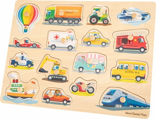 New Classic Toys Houten Legpuzzel Voertuigen - 16 Puzzelstukjes - FSC 100%-gecertificeerd Hout 5 New Classic Toys Houten Legpuzzel Voertuigen - 16 Puzzelstukjes - FSC 100%-gecertificeerd Hout - Afbeelding 3