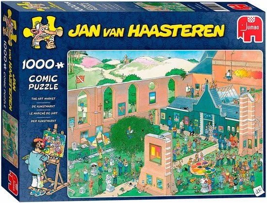 Jan Van Haasteren De Kunstmarkt Puzzel - 1000 Stukjes 14 Jan Van Haasteren De Kunstmarkt Puzzel - 1000 Stukjes - Afbeelding 12