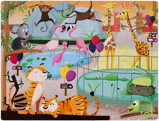 Janod Voelpuzzel - Een Dag In De Dierentuin 7 Janod Voelpuzzel - Een Dag In De Dierentuin - Afbeelding 5