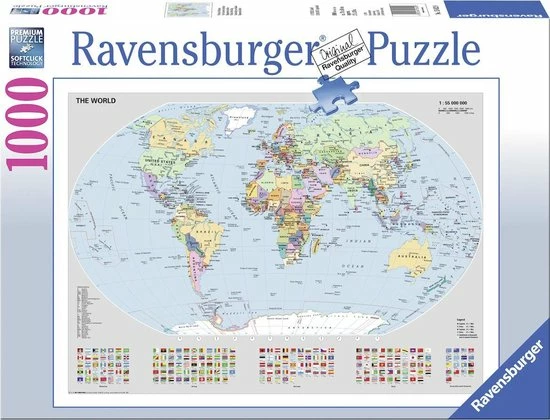 Ravensburger Puzzel Staatkundige Wereldkaart - Legpuzzel - 1000 Stukjes 3 Ravensburger Puzzel Staatkundige Wereldkaart - Legpuzzel - 1000 Stukjes