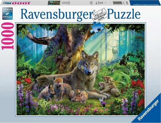 Ravensburger Puzzel Familie Wolf In Het Bos - Legpuzzel - 1000 Stukjes 3 Ravensburger Puzzel Familie Wolf In Het Bos - Legpuzzel - 1000 Stukjes
