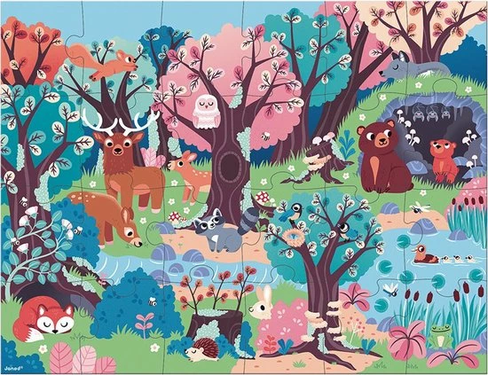 Janod Magische Puzzel - Het Bos 4 Janod Magische Puzzel - Het Bos - Afbeelding 2