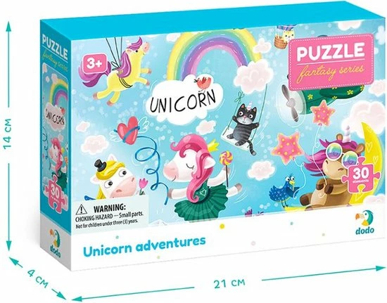 DODO Toys - Unicorn Puzzel 3+ - 30 Stukjes - 20x27 Cm - Unicorn Speelgoed 3+ - Eenhoorn Kinderpuzzel 3 Jaar 4 DODO Toys - Unicorn Puzzel 3+ - 30 Stukjes - 20x27 Cm - Unicorn Speelgoed 3+ - Eenhoorn Kinderpuzzel 3 Jaar - Afbeelding 2