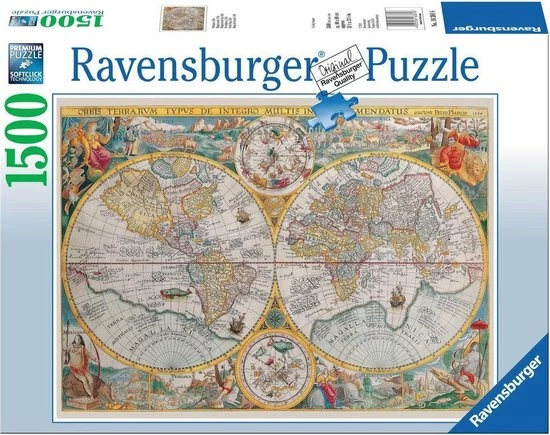 Ravensburger Puzzel Wereldkaart 1594 - Legpuzzel - 1500 Stukjes 8 Ravensburger Puzzel Wereldkaart 1594 - Legpuzzel - 1500 Stukjes - Afbeelding 6