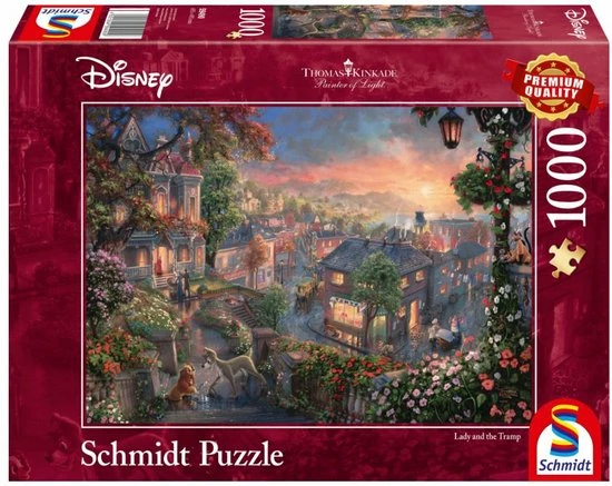 Schmidt Disney Classics - Lady & The Tramp/ Lady & De Vagebond Puzzel - 1000 Stukjes 3 Schmidt Disney Classics - Lady & The Tramp/ Lady & De Vagebond Puzzel - 1000 Stukjes