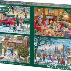 Jumbo Falcon Puzzel Family Time At Christmas - Legpuzzel - 4 X 1000 Stukjes -Exporteren puzzels winkel 550x438 19