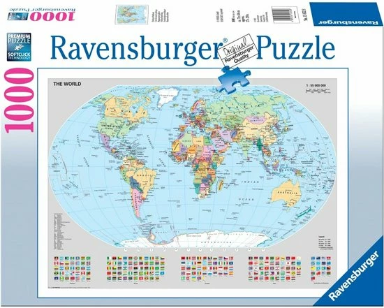 Ravensburger Puzzel Staatkundige Wereldkaart - Legpuzzel - 1000 Stukjes 10 Ravensburger Puzzel Staatkundige Wereldkaart - Legpuzzel - 1000 Stukjes - Afbeelding 8