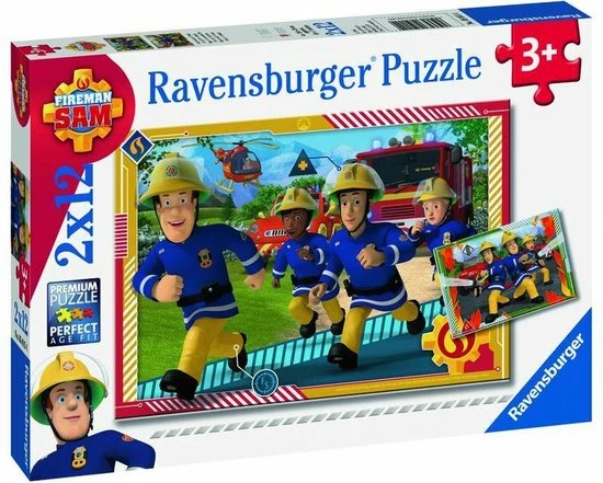 Ravensburger Puzzel Brandweerman Sam En Zijn Team - 2x12 Stukjes - Kinderpuzzel 7 Ravensburger Puzzel Brandweerman Sam En Zijn Team - 2x12 Stukjes - Kinderpuzzel - Afbeelding 5