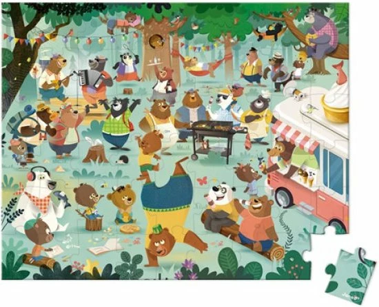 Janod Koffer Puzzel 54st - Family Bears 4 Janod Koffer Puzzel 54st - Family Bears - Afbeelding 2