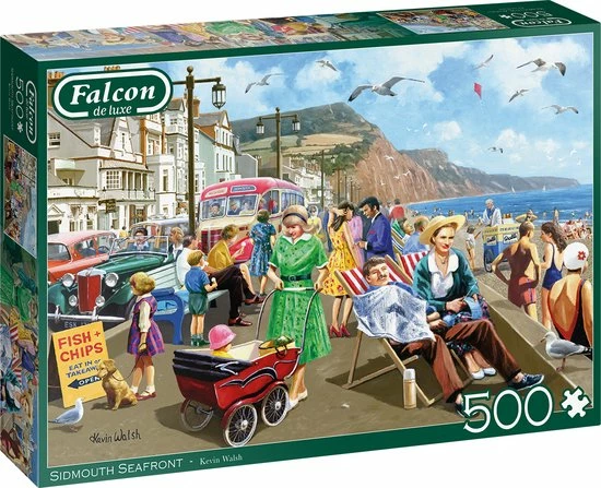 Falcon Puzzel Sidmouth Seafront - Legpuzzel - 500 Stukjes 3 Falcon Puzzel Sidmouth Seafront - Legpuzzel - 500 Stukjes