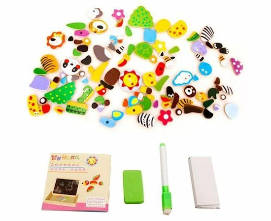 Magnetische Dieren Puzzel & Krijtbord - Alles In 1 Houten Speelbox - Multifunctioneel - 71 Stukken - XD Xtreme 5 Magnetische Dieren Puzzel & Krijtbord - Alles In 1 Houten Speelbox - Multifunctioneel - 71 Stukken - XD Xtreme - Afbeelding 3