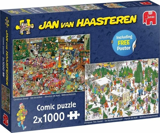 Jan Van Haasteren Christmas Gifts Puzzel - 2x1000 Stukjes 3 Jan Van Haasteren Christmas Gifts Puzzel - 2x1000 Stukjes