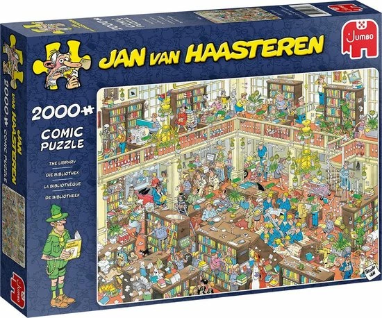 Jan Van Haasteren De Bibliotheek Puzzel - 2000 Stukjes 13 Jan Van Haasteren De Bibliotheek Puzzel - 2000 Stukjes - Afbeelding 11