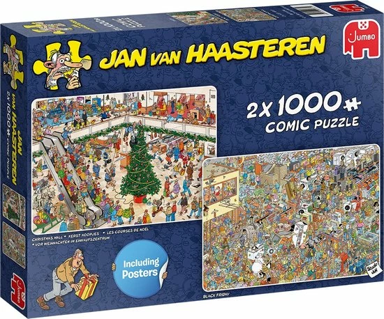 Jan Van Haasteren Kerstkoopjes & Black Friday Puzzel - 2 X 1000 Stukjes 4 Jan Van Haasteren Kerstkoopjes & Black Friday Puzzel - 2 X 1000 Stukjes - Afbeelding 2