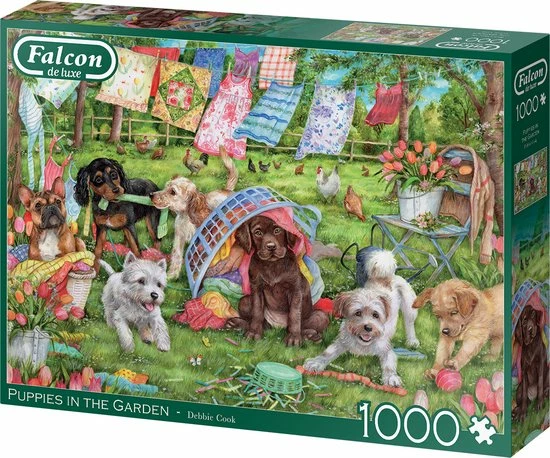 Falcon De Luxe Puppies In The Garden 1000 Stukjes - Legpuzzel Voor Volwassenen 4 Falcon De Luxe Puppies In The Garden 1000 Stukjes - Legpuzzel Voor Volwassenen - Afbeelding 2