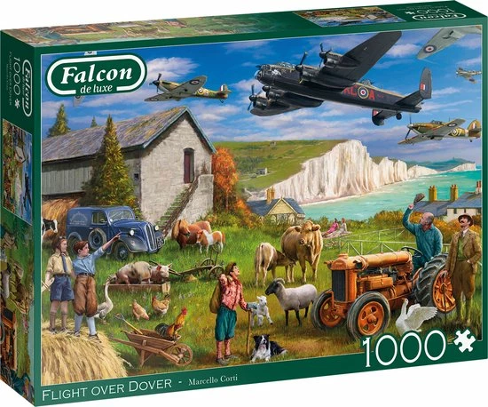 Falcon De Luxe Flight Over Dover 1000 Stukjes - Legpuzzel Voor Volwassenen 3 Falcon De Luxe Flight Over Dover 1000 Stukjes - Legpuzzel Voor Volwassenen