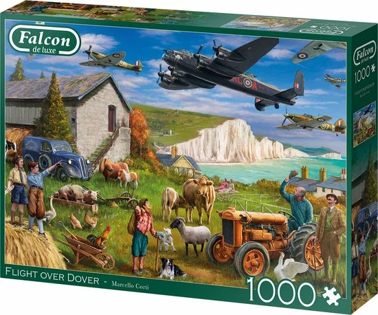 Falcon De Luxe Flight Over Dover 1000 Stukjes - Legpuzzel Voor Volwassenen 6 Falcon De Luxe Flight Over Dover 1000 Stukjes - Legpuzzel Voor Volwassenen - Afbeelding 4