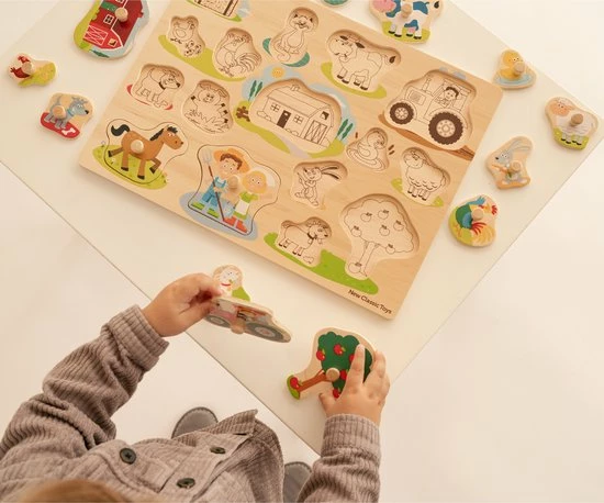 New Classic Toys Grote Houten Legpuzzel Boerderijdieren 16 Puzzelstukjes - FSC 100%-gecertificeerd Hout 7 New Classic Toys Grote Houten Legpuzzel Boerderijdieren 16 Puzzelstukjes - FSC 100%-gecertificeerd Hout - Afbeelding 5