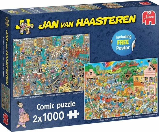 Jan Van Haasteren De Muziekwinkel & Vakantiekriebels Puzzel - 2 X 1000 Stukjes 11 Jan Van Haasteren De Muziekwinkel & Vakantiekriebels Puzzel - 2 X 1000 Stukjes - Afbeelding 9