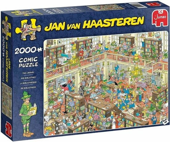 Jan Van Haasteren De Bibliotheek Puzzel - 2000 Stukjes 4 Jan Van Haasteren De Bibliotheek Puzzel - 2000 Stukjes - Afbeelding 2