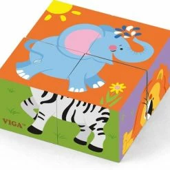 Vigatoys Viga Toys - Vormenpuzzel Blokken Safari
