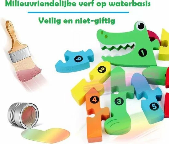 Merkloos Kinderpuzzel - Hout - 10 Stukjes - Dinosaurus - Schoencadeautje Sinterklaas 6 Merkloos Kinderpuzzel - Hout - 10 Stukjes - Dinosaurus - Schoencadeautje Sinterklaas - Afbeelding 4