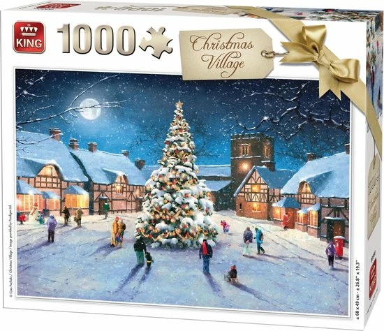 King Puzzel 1000 Stukjes (68 X 49 Cm) - Christmas Village - Legpuzzel Kerst / Winter 3 King Puzzel 1000 Stukjes (68 X 49 Cm) - Christmas Village - Legpuzzel Kerst / Winter