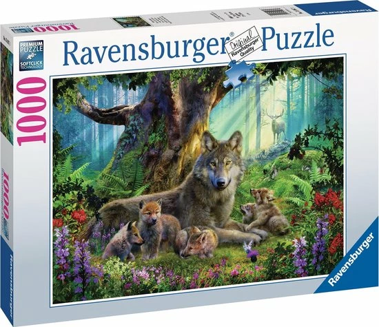 Ravensburger Puzzel Familie Wolf In Het Bos - Legpuzzel - 1000 Stukjes 6 Ravensburger Puzzel Familie Wolf In Het Bos - Legpuzzel - 1000 Stukjes - Afbeelding 4