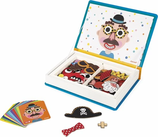 Janod Magnetibook - Gekke Gezichten Jongens 10 Janod Magnetibook - Gekke Gezichten Jongens - Afbeelding 8