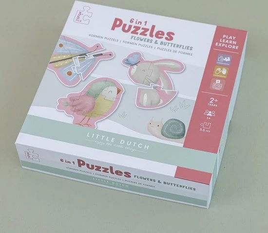 Little Dutch -Vormen Puzzel Flowers & Butterflies FSC 20 Little Dutch -Vormen Puzzel Flowers & Butterflies FSC - Afbeelding 18
