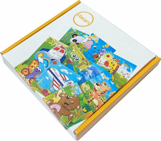 Aslan? 2 Houten Puzzels Van 9 Stukjes - Dieren: Olifant En Giraffe - Voor Kinderen Van 1-4 Jaar 6 Aslan? 2 Houten Puzzels Van 9 Stukjes - Dieren: Olifant En Giraffe - Voor Kinderen Van 1-4 Jaar - Afbeelding 4