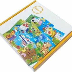 Aslan? 4 Houten Puzzels Van 9 Stukjes - Dieren: Tijger, Vlinder, Dolfijnen En Beer - Voor Kinderen Van 1-4 Jaar -Exporteren puzzels winkel 550x483 6