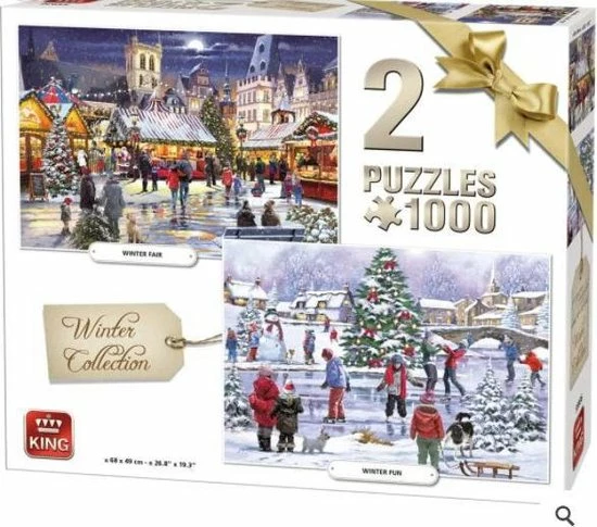 King Legpuzzels Wintercollectie 1000 Stukjes 2-delig 4 King Legpuzzels Wintercollectie 1000 Stukjes 2-delig - Afbeelding 2