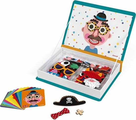 Janod Magnetibook - Gekke Gezichten Jongens 6 Janod Magnetibook - Gekke Gezichten Jongens - Afbeelding 4