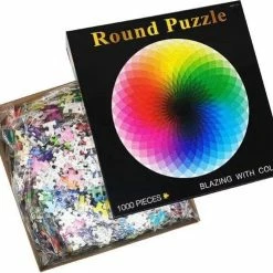 Blazing With Color Ronde Puzzel - 1000 Stukjes - Regenboog - 67.5x67.5cm - Volwassenen -Exporteren puzzels winkel 550x493 4