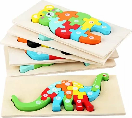 Merkloos Kinderpuzzel - Hout - 10 Stukjes - Dinosaurus - Schoencadeautje Sinterklaas 12 Merkloos Kinderpuzzel - Hout - 10 Stukjes - Dinosaurus - Schoencadeautje Sinterklaas - Afbeelding 10