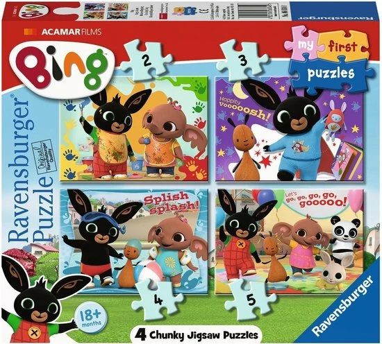 Ravensburger Bing Bunny - My First Puzzels - 2+3+4+5 Stukjes - Kinderpuzzel 8 Ravensburger Bing Bunny - My First Puzzels - 2+3+4+5 Stukjes - Kinderpuzzel - Afbeelding 6