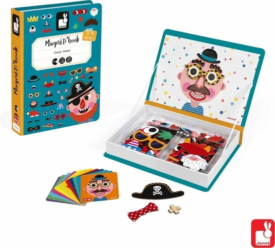 Janod Magnetibook - Gekke Gezichten Jongens 11 Janod Magnetibook - Gekke Gezichten Jongens - Afbeelding 9