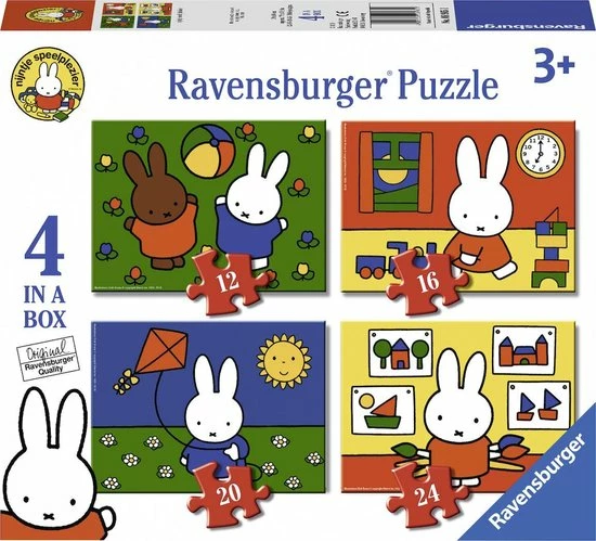 Ravensburger Nijntje 4in1box Puzzel - 12+16+20+24 Stukjes - Kinderpuzzel 3 Ravensburger Nijntje 4in1box Puzzel - 12+16+20+24 Stukjes - Kinderpuzzel