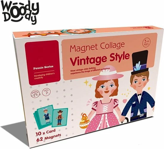 Magneet Boek Zelfkleden Mode Knutsel Pakket Meisjes En Jongens Met Vintage Kleding - Magnetibook Verkleden - Creatief Knutselen Kinderen - WoodyDoody 7 Magneet Boek Zelfkleden Mode Knutsel Pakket Meisjes En Jongens Met Vintage Kleding - Magnetibook Verkleden - Creatief Knutselen Kinderen - WoodyDoody - Afbeelding 5