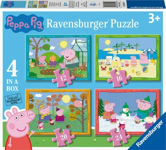 Ravensburger Puzzel Peppa Pig: 4 Seizoenen - 12+16+20+24 Stukjes 3 Ravensburger Puzzel Peppa Pig: 4 Seizoenen - 12+16+20+24 Stukjes