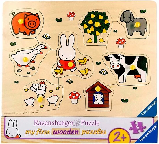 Ravensburger Houten Puzzel Nijntje Op De Boerderij - 8 Stukjes 7 Ravensburger Houten Puzzel Nijntje Op De Boerderij - 8 Stukjes - Afbeelding 5