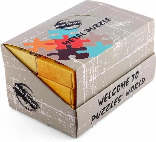 Enjoy Puzzles IQ Puzzels 3D - Metaal - 32 Stuks - Breinbrekers - Traktatie 4 Enjoy Puzzles IQ Puzzels 3D - Metaal - 32 Stuks - Breinbrekers - Traktatie - Afbeelding 2