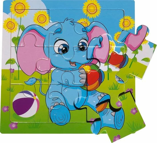 Aslan? 2 Houten Puzzels Van 9 Stukjes - Dieren: Olifant En Giraffe - Voor Kinderen Van 1-4 Jaar 4 Aslan? 2 Houten Puzzels Van 9 Stukjes - Dieren: Olifant En Giraffe - Voor Kinderen Van 1-4 Jaar - Afbeelding 2