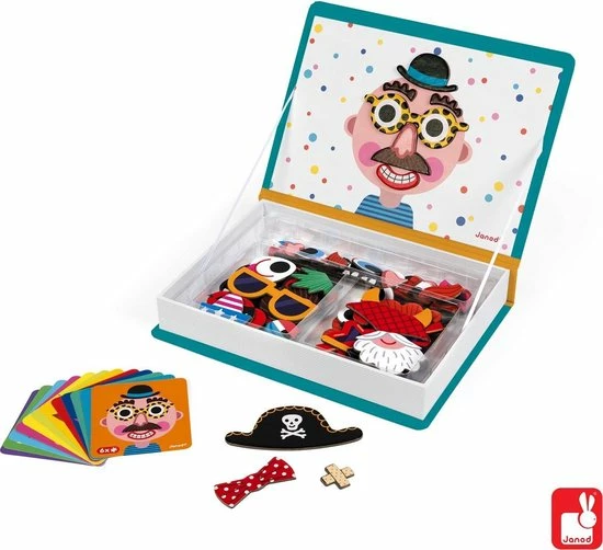 Janod Magnetibook - Gekke Gezichten Jongens 12 Janod Magnetibook - Gekke Gezichten Jongens - Afbeelding 10