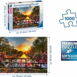 Ravensburger Puzzel Fietsen In Amsterdam - Legpuzzel - 1000 Stukjes -Exporteren puzzels winkel 550x503 4
