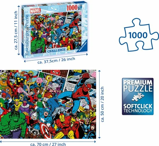 Geen Ravensburger Puzzel Challenge Marvel - Legpuzzel - 1000 Stukjes 6 Geen Ravensburger Puzzel Challenge Marvel - Legpuzzel - 1000 Stukjes - Afbeelding 4
