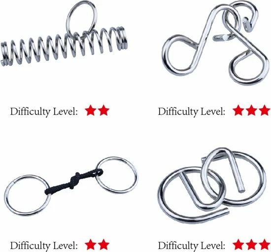 ICollection IQ Puzzel 3D - Metaal En Hout - 8 Verschillende Breinbrekers 5 ICollection IQ Puzzel 3D - Metaal En Hout - 8 Verschillende Breinbrekers - Afbeelding 3